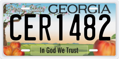 GA license plate CER1482