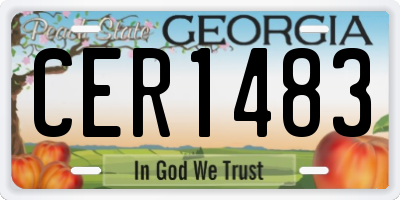 GA license plate CER1483