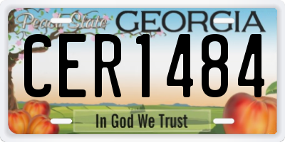 GA license plate CER1484