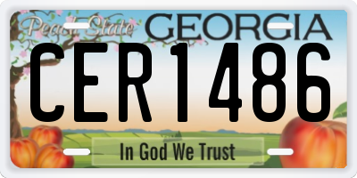 GA license plate CER1486