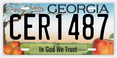 GA license plate CER1487