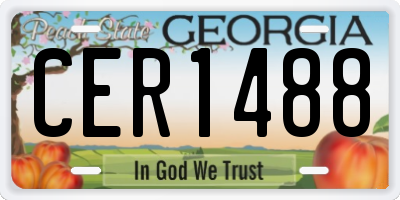 GA license plate CER1488