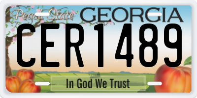GA license plate CER1489