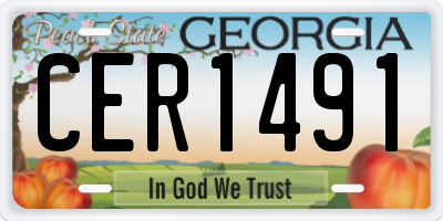 GA license plate CER1491