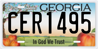 GA license plate CER1495