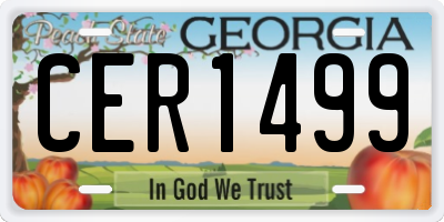 GA license plate CER1499