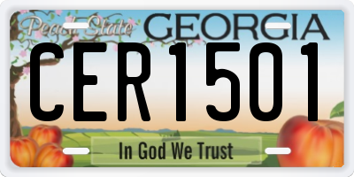 GA license plate CER1501