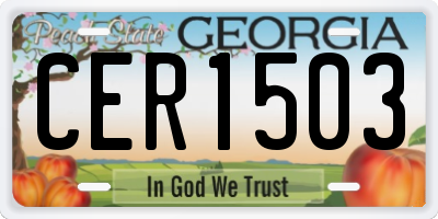 GA license plate CER1503