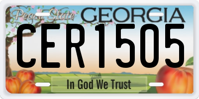 GA license plate CER1505