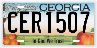 GA license plate CER1507