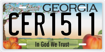 GA license plate CER1511
