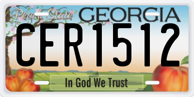 GA license plate CER1512