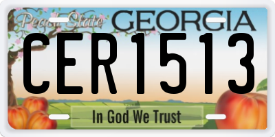 GA license plate CER1513