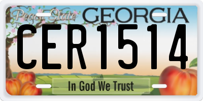 GA license plate CER1514