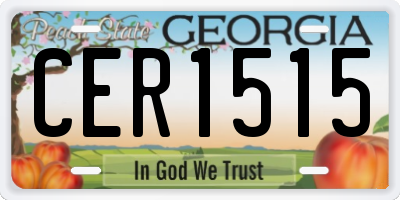 GA license plate CER1515