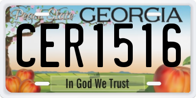 GA license plate CER1516