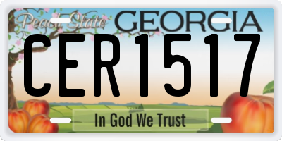 GA license plate CER1517