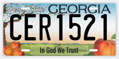 GA license plate CER1521
