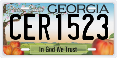 GA license plate CER1523
