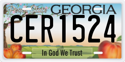 GA license plate CER1524