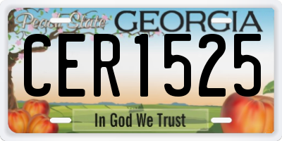 GA license plate CER1525