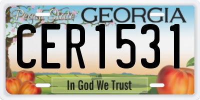 GA license plate CER1531