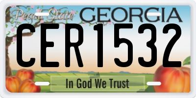 GA license plate CER1532