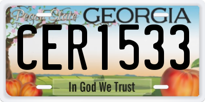 GA license plate CER1533