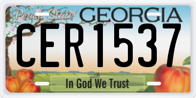 GA license plate CER1537