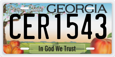 GA license plate CER1543
