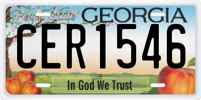 GA license plate CER1546