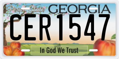 GA license plate CER1547