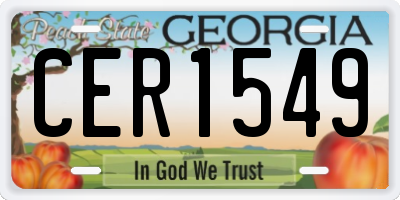 GA license plate CER1549