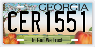GA license plate CER1551