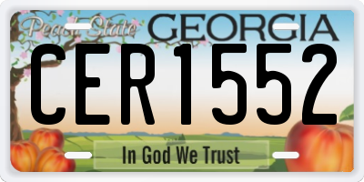 GA license plate CER1552