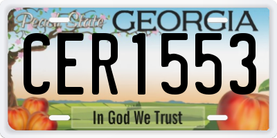 GA license plate CER1553