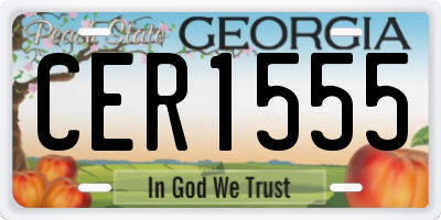 GA license plate CER1555