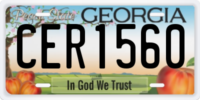 GA license plate CER1560