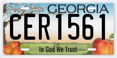 GA license plate CER1561