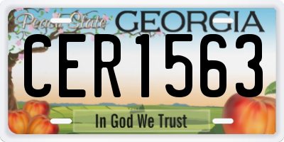 GA license plate CER1563