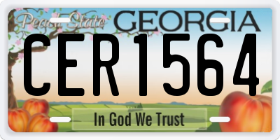 GA license plate CER1564