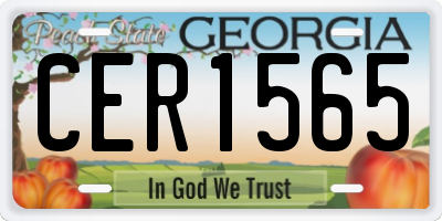 GA license plate CER1565