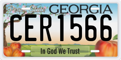 GA license plate CER1566