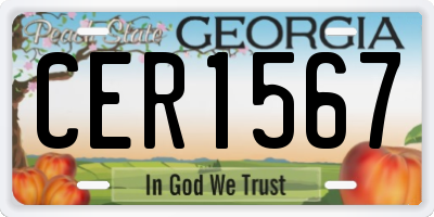 GA license plate CER1567
