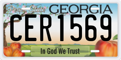 GA license plate CER1569