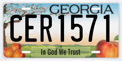 GA license plate CER1571