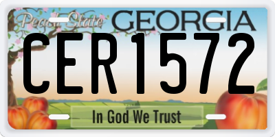 GA license plate CER1572