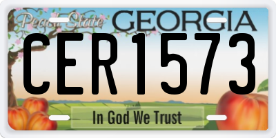 GA license plate CER1573