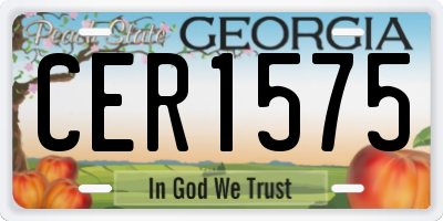 GA license plate CER1575