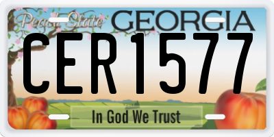 GA license plate CER1577